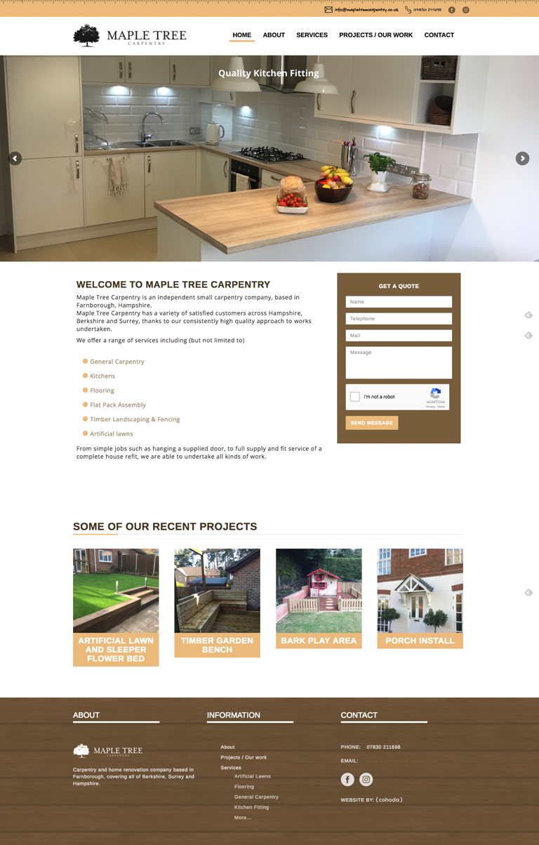 Maple Tree Carpentry Website